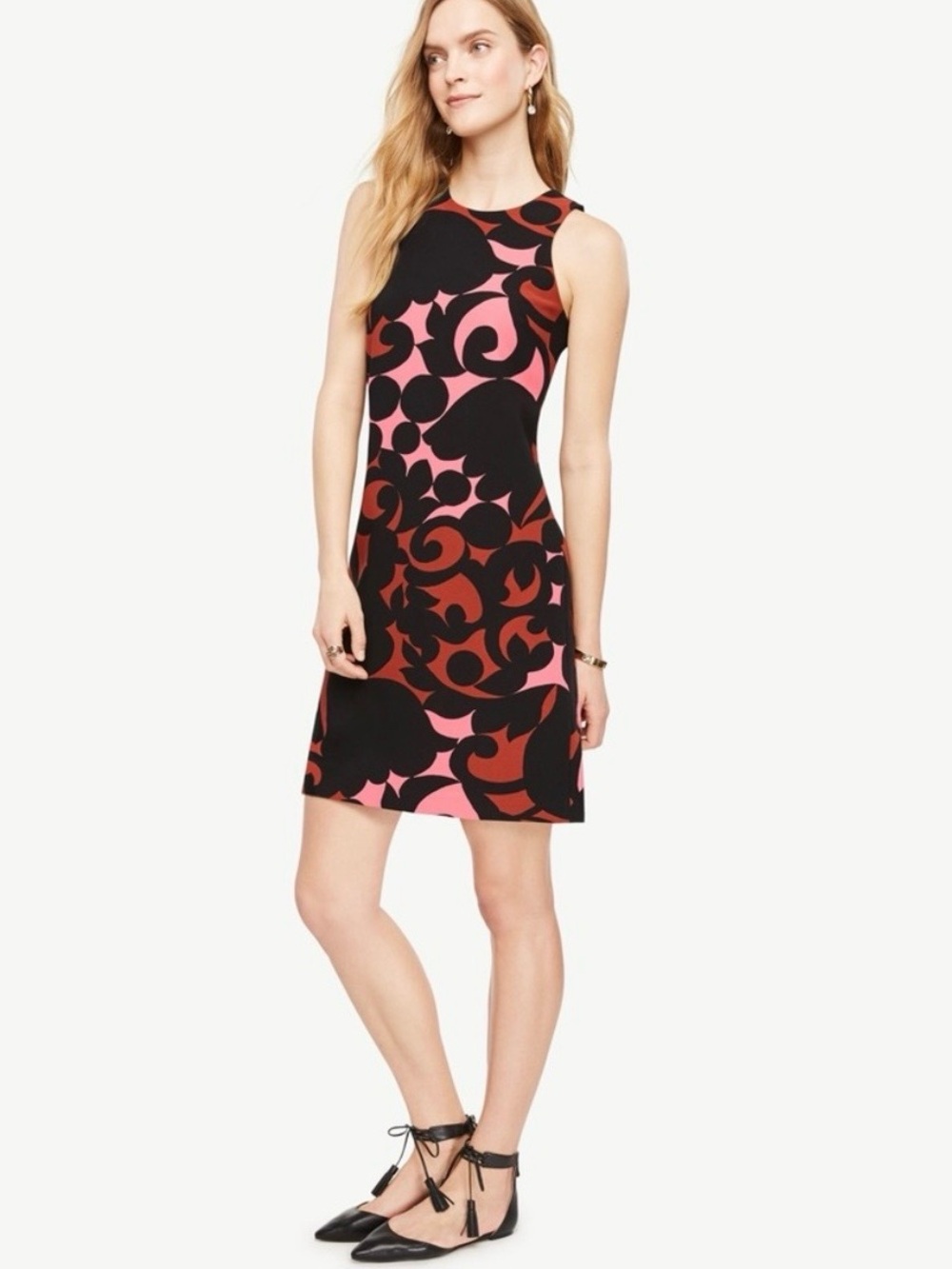 Ann Taylor Tulip Halter Shift Sleeveless Mini Dress Size 8 - Fall Colors